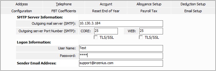 Figure #12: Business Unit ‘Email Setup’ Tab