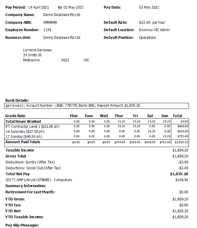 Pay Slip