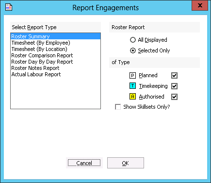 Figure #20: Rostering Report Engagements