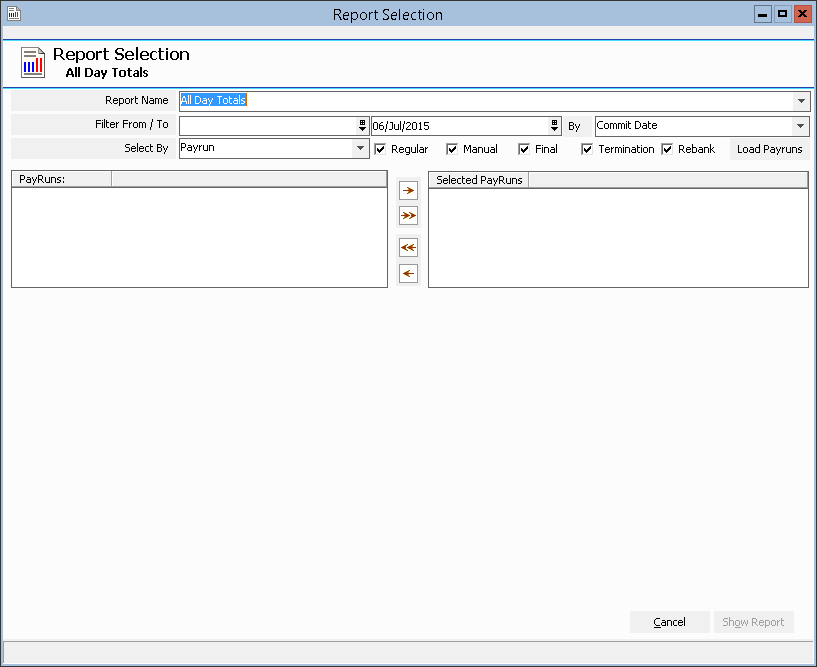 Figure #58: Inzenius Standard Reports, All Day Totals screen