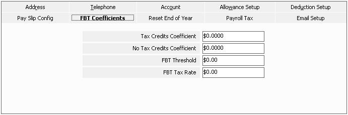 Figure #76: Business Unit Details ‘FBT Coefficients’ Tab